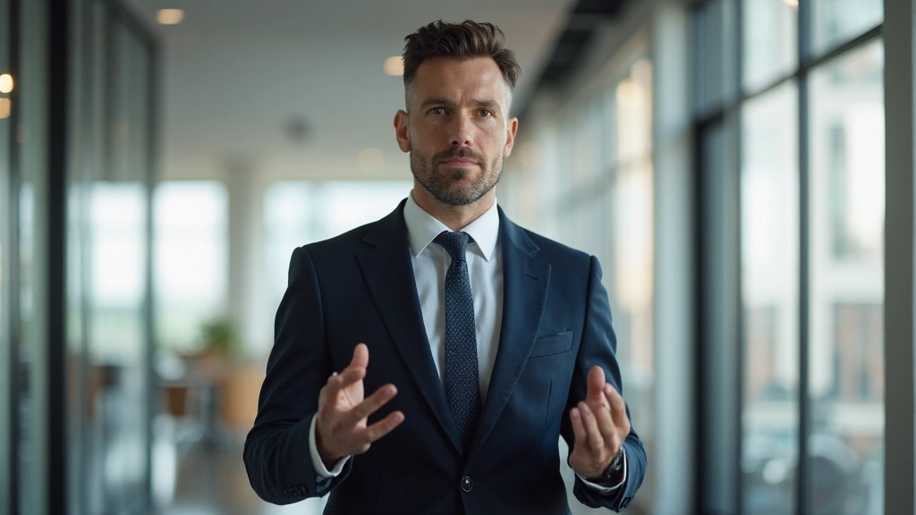 Mann schaut nachdenklich, bricht durch Papierwand, symbolisiert Überwindung von Hindernissen